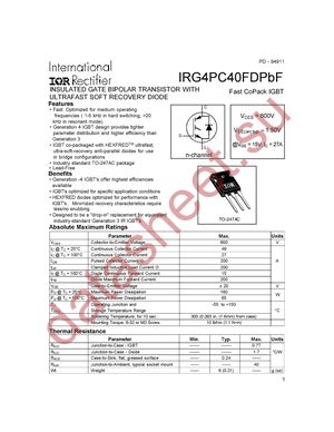 IRG4PC40FDPBF datasheet  